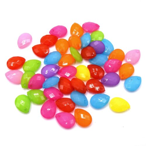 Perles gouttes lustre à facettes acrylique mixte