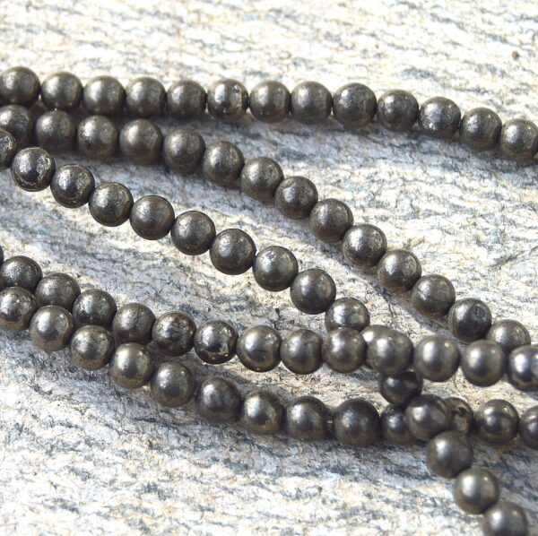 Perles de pyrite naturelle 4mm/6mm/8mm – Image 4