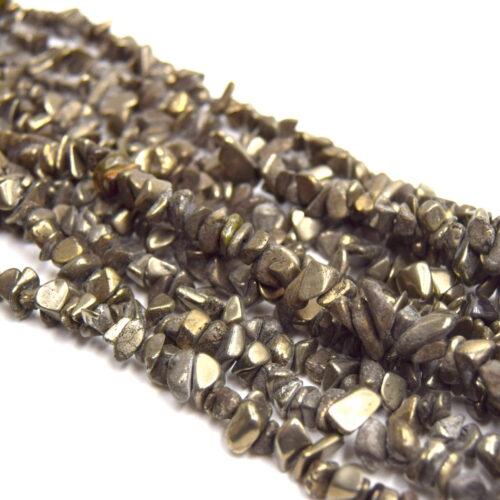 perle de pyrite naturelle forme de pépite percé