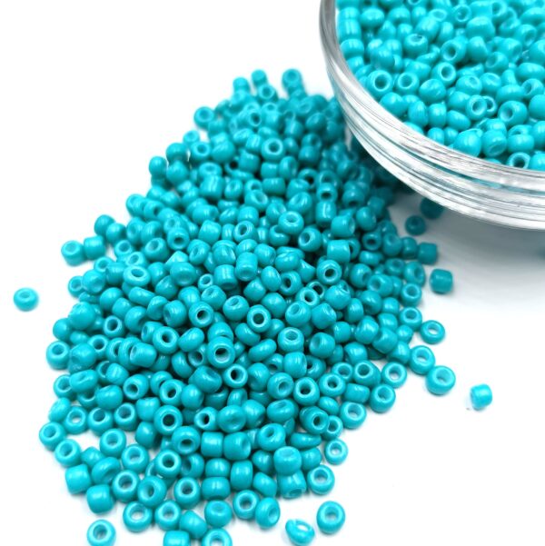 perle rocaille bleu turquoise 3mm