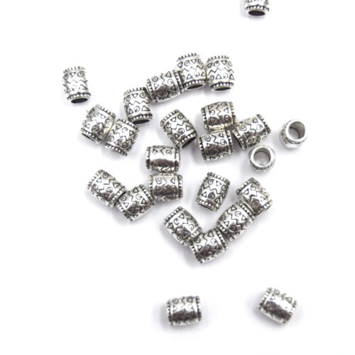 perle tonneau gravé argent 2
