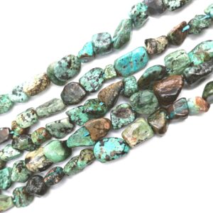 perle turquoise africaine pépite pour confection de bijoux