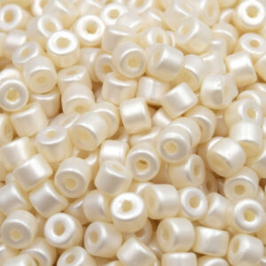Perles Verre Nacrées Blanches | Colonne Effet Bronzage Été | Perles DIY Bijoux Plage | 5.5mm