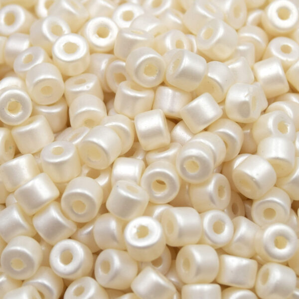 Perles Verre Nacrées Blanches | Colonne Effet Bronzage Été | Perles DIY Bijoux Plage | 5.5mm