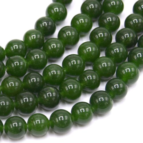 Perles de jade rondes vert 8mm x20