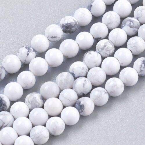 Perles howlite blanche ronde 6mm