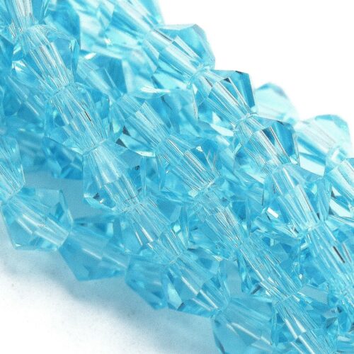 Perles  à Facettes  Verre toupie bleu ciel 4mm