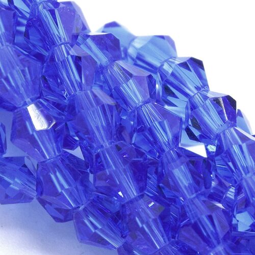 Perles  à Facettes Verre toupie bleu  sagami 4mm