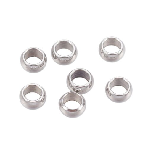 perles à écraser en acier inoxydable 1.9mm pour bijoux fantaisie