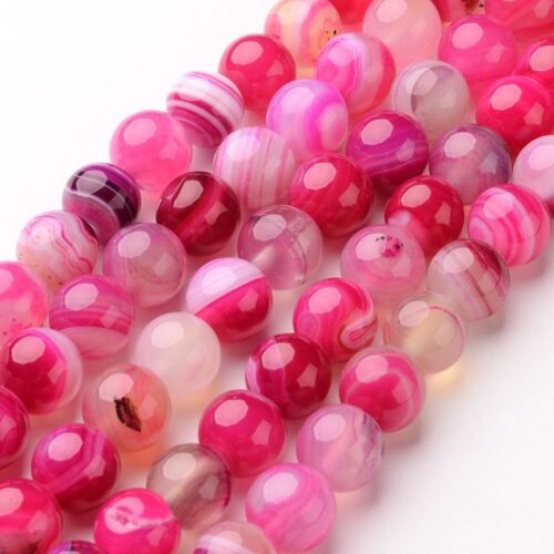 perles agate rose 6mm
