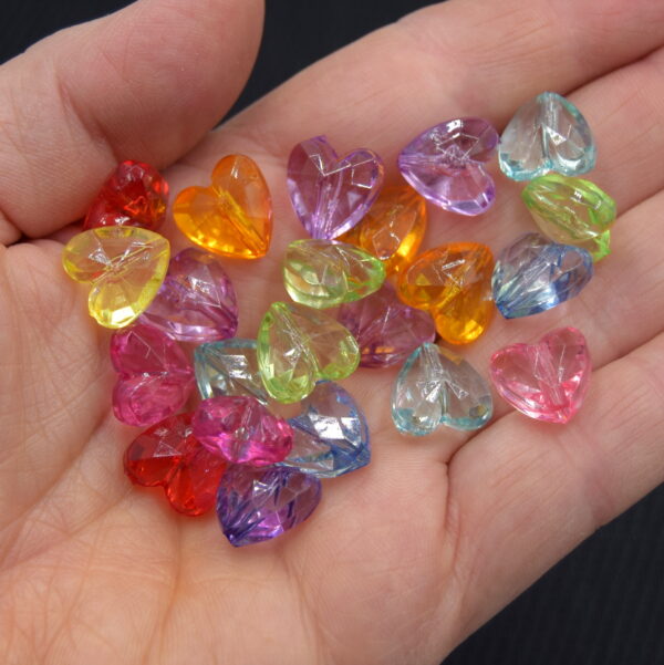 perles coeurs acrylique multicolore2