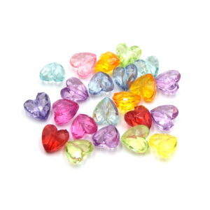 perles coeurs acrylique multicolore2