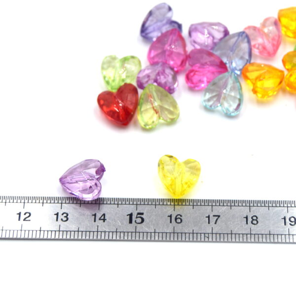 Perles coeurs à facettes multicolores 12mm X50 – Image 3