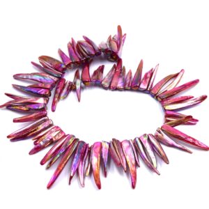 perles coquille d'eau douce galvanisées rose 2 (1)