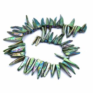 perles coquille d'eau douce galvanisées vertes 5