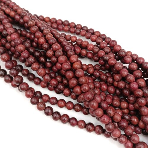 perles de bois d'amarante 6 et 8mm