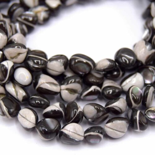Perles de coquillage nacre naturel noir