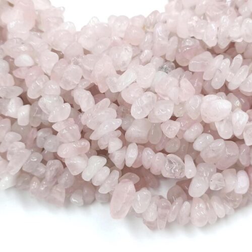 perles de quartz rose naturel chips
