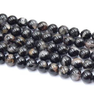 perles de tourmaline noire ronde 8mm pour bijoux diy 8 (1)
