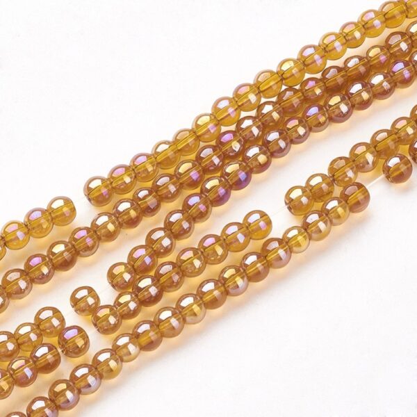 perles de verre ronde 4mm ambre (3)