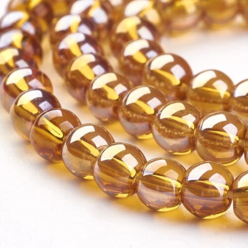 perles de verre ronde 4mm ambre (3)