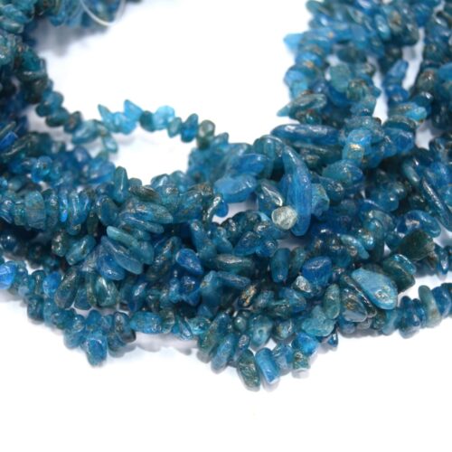 perles apatite naturelle chips bleu profond du ciel