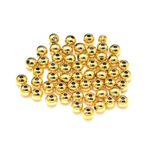 perles laiton doré or 18k 6mm
