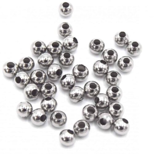 Perles rondes en acier inoxydable de Ø 3 mm