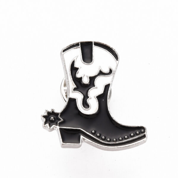 Pin's rock musique guitare et bottes western noir et blanc x2 – Image 3