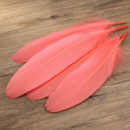 Plumes d'oie Corail lot de 20 pour la fabrication de bijoux