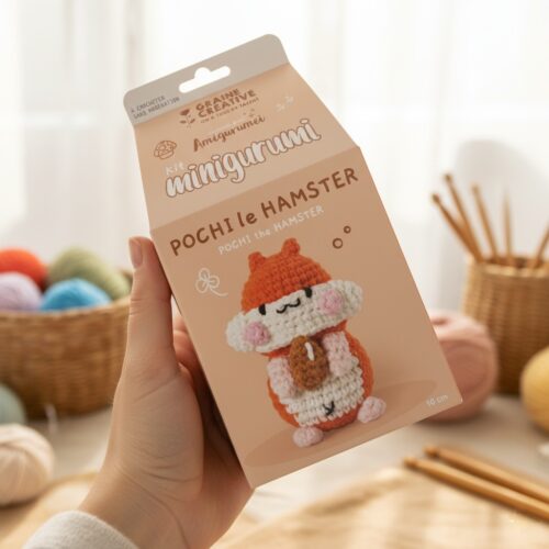 kit de crochet pochi le hamster avec sa noisette
