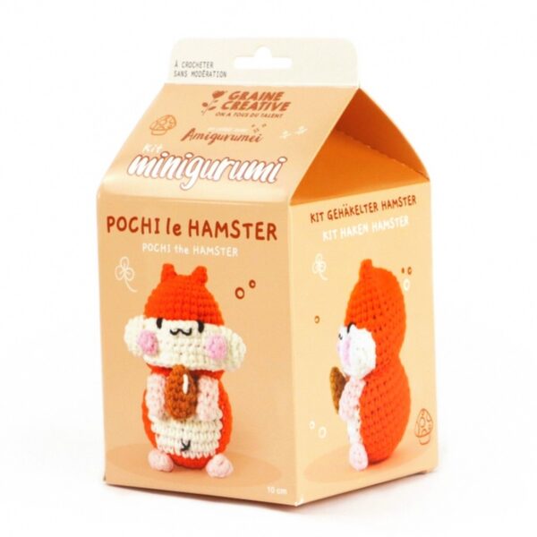 kit de crochet pochi le hamster avec sa noisette
