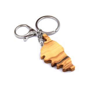 Porte-Clés Corse Artisan Fait Main en Bois d'Olivier Authentique