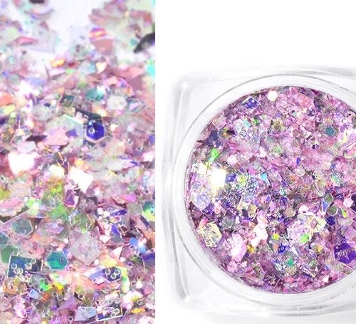 Pot de paillettes scintillantes rosé pour décoration