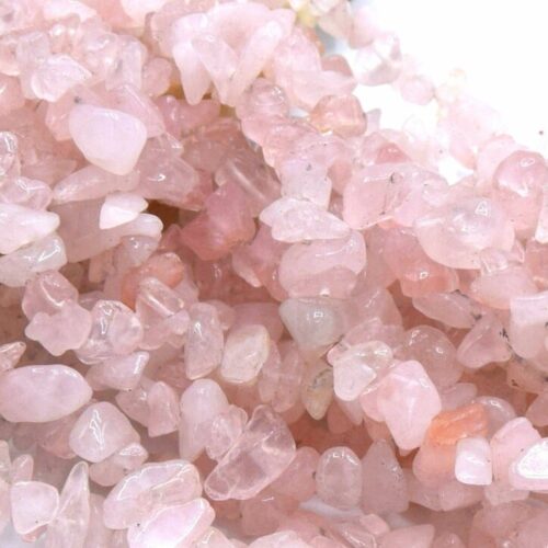 Perles quartz rose chips 5~8mm