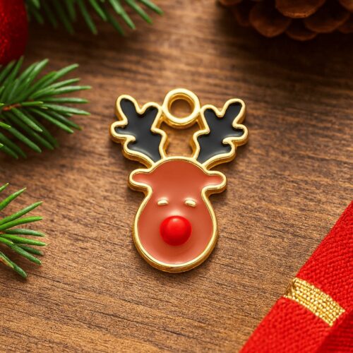 BRELOQUE renne marron nez rouge fabrication de bijoux noel hiver