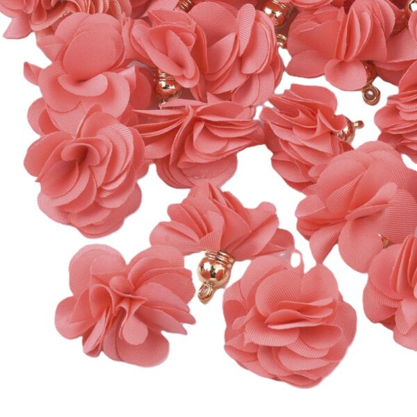 rose saumon fleur pendentif acrylique fond blanc