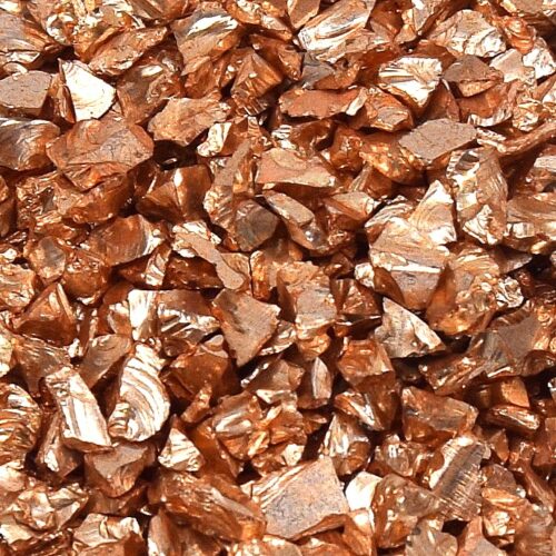 Copeaux de rocaille en verre plaqué FGB sable - non percés - Lot de 50 g