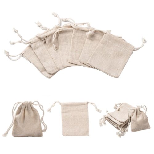 Sacs en  coton beige 10x8cm x5
