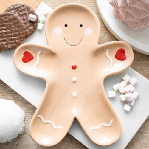 sassiette de présentation en céramique bonhomme en pain d'épices