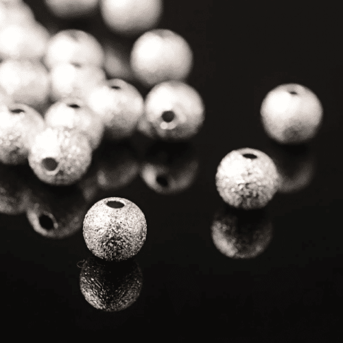 Perles stardust métal argenté 6mm