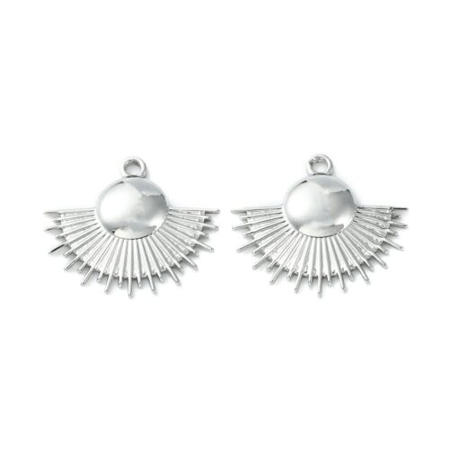 Pendentifs éventail argent acier inoxydable 304