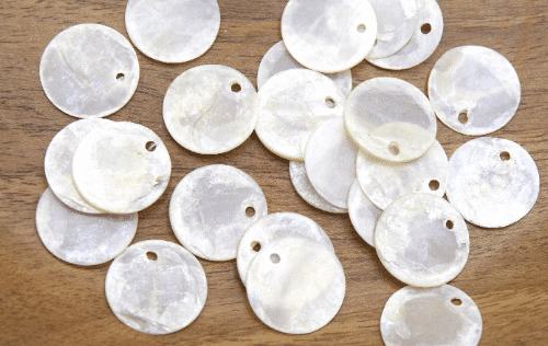 Pendentifs nacre coquillage naturel Ø12mm blanc