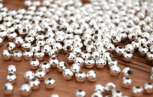 Perles rondes Intercalaires argent brillant 4 mm x200