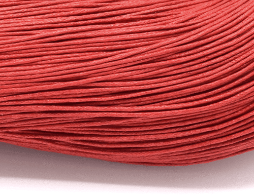 Cordon ciré rouge en coton