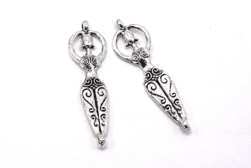 Connecteur femme déesse de la fertilité spiral argent lot de 5/10/20 unités - C35