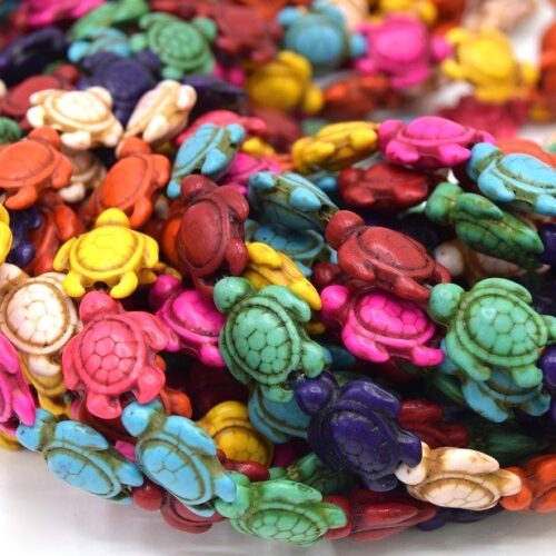 Perles tortues mixte khaulite synthétique 19mm