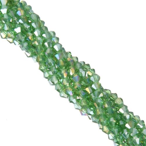 Perles à Facettes Cristal Verre toupie vert x110