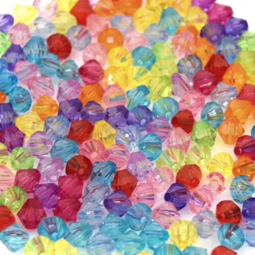 Perles mixte acrylique à facettes toupie 4mm
