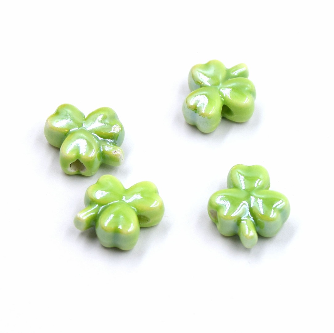 Perles Trèfle Porcelaine (13x12mm) - Matériel Créatif Bijoux DIY – Image 4
